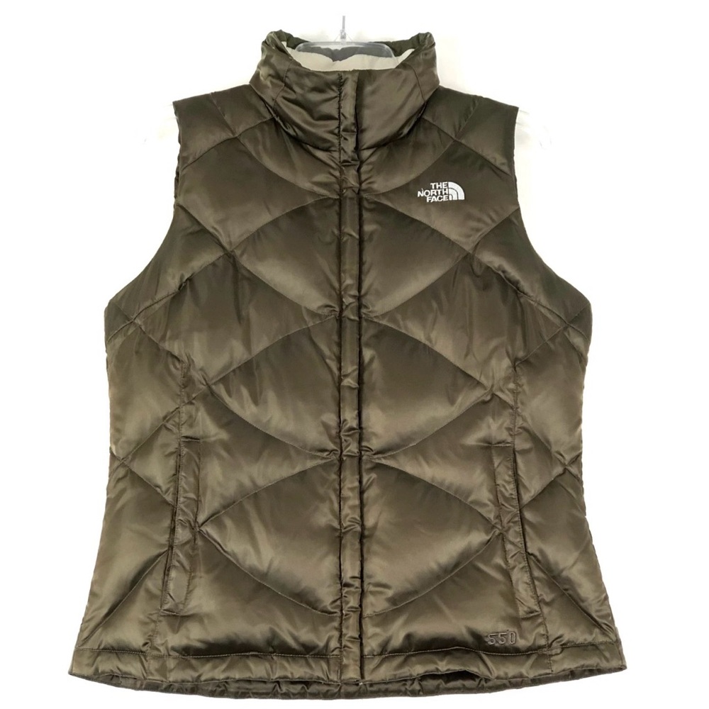 The North Face Dark Green Quilted Vest. Size Medium